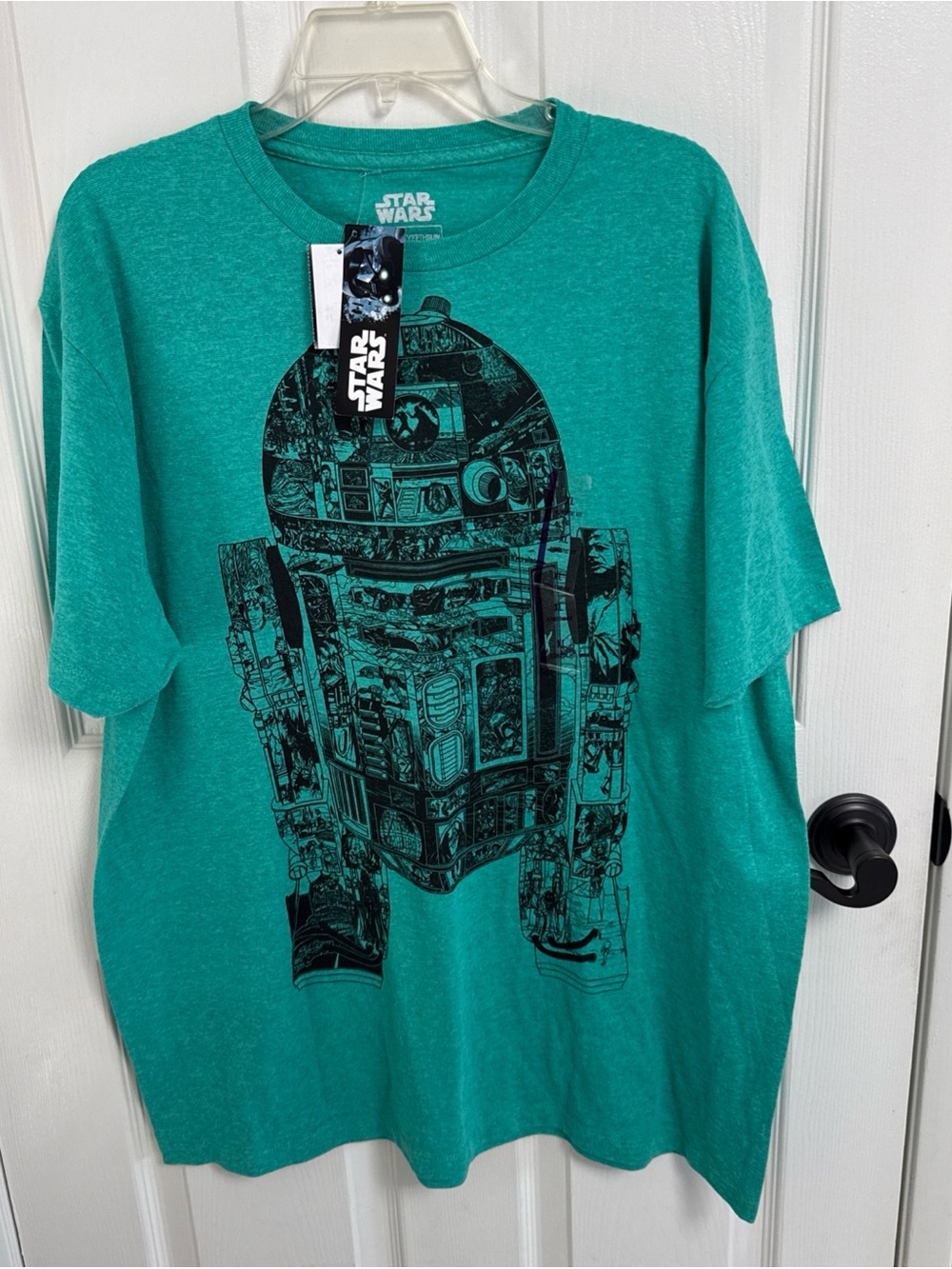 Star Wars Fifth Sun T Shirt Men’s XL R2-D2 Green Movie Scenes Graphic Tee R2D2